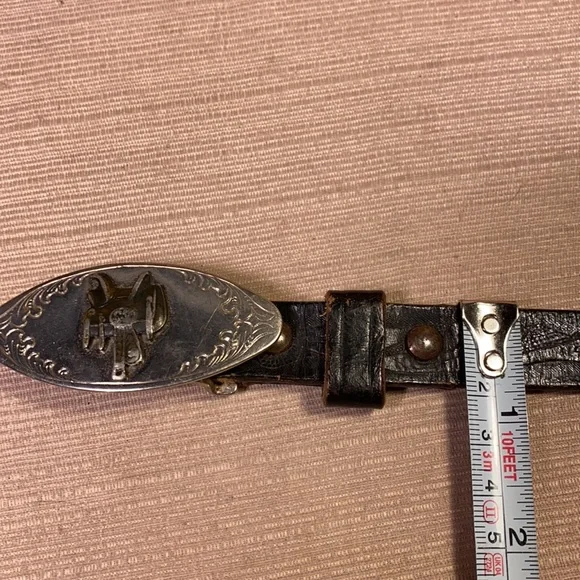 Handmade Ranchero leather vintage belt w/buckle